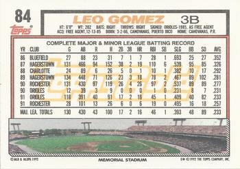 1992 Topps - Gold Winners #84 Leo Gomez Back