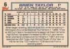 1992 Topps Micro #6 Brien Taylor Back