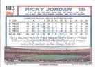 1992 Topps Micro #103 Ricky Jordan Back