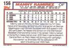 1992 Topps Micro #156 Manny Ramirez Back
