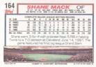1992 Topps Micro #164 Shane Mack Back