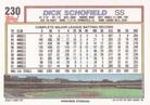 1992 Topps Micro #230 Dick Schofield Back