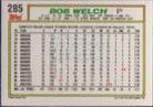 1992 Topps Micro #285 Bob Welch Back