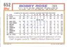 1992 Topps Micro #652 Bobby Rose Back