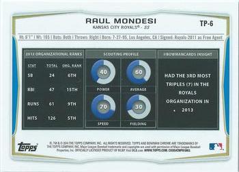 2014 Bowman Draft - Top Prospects #TP-6 Raul Mondesi Back