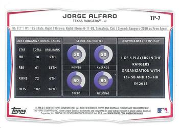 2014 Bowman Draft - Top Prospects #TP-7 Jorge Alfaro Back