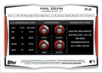 2014 Bowman Draft - Top Prospects #TP-24 Phil Ervin Back