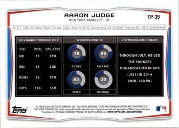 2014 Bowman Draft - Top Prospects #TP-39 Aaron Judge Back