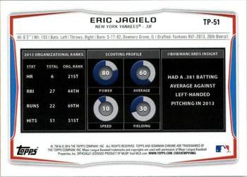 2014 Bowman Draft - Top Prospects #TP-51 Eric Jagielo Back