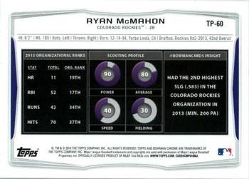 2014 Bowman Draft - Top Prospects #TP-60 Ryan McMahon Back
