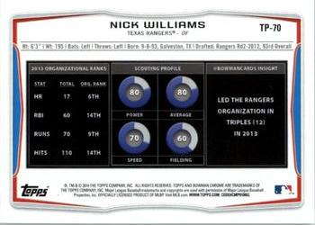 2014 Bowman Draft - Top Prospects #TP-70 Nick Williams Back