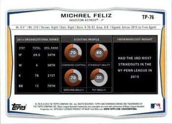 2014 Bowman Draft - Top Prospects #TP-76 Michael Feliz Back