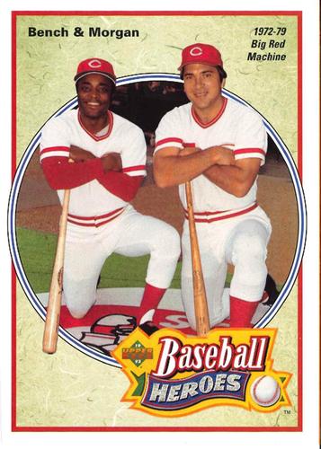 1992 Upper Deck - Baseball Heroes: Johnny Bench and Joe Morgan Box Bottoms #NNO Johnny Bench / Joe Morgan Front
