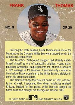 1992 Ultra - All-Stars #9 Frank Thomas Back