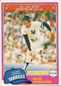 1981 O-Pee-Chee - Gray Back #48 Rich Gossage Front