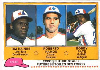 1981 O-Pee-Chee - Gray Back #136 Expos Future Stars (Tim Raines / Roberto Ramos / Bobby Pate) Front
