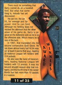 1992 Ultra - Award Winners #11 Barry Bonds Back