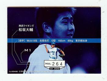 2003 BBM Seibu Lions - Memorabilia #M1 Daisuke Matsuzaka Back