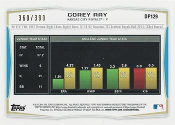 2014 Bowman Draft - Blue #DP129 Corey Ray Back