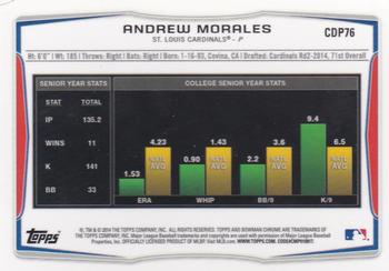2014 Bowman Draft - Chrome #CDP76 Andrew Morales Back