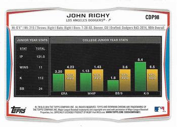 2014 Bowman Draft - Chrome #CDP98 John Richy Back