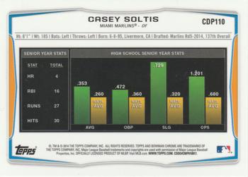2014 Bowman Draft - Chrome #CDP110 Casey Soltis Back