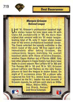1992 Upper Deck - Gold Hologram #719 Marquis Grissom Back