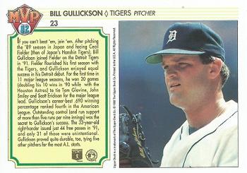 1992 Upper Deck Team MVP Holograms #23 Bill Gullickson Back