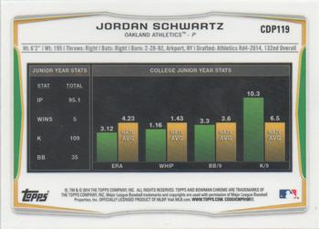 2014 Bowman Draft - Chrome Refractors #CDP119 Jordan Schwartz Back