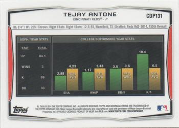 2014 Bowman Draft - Chrome Refractors #CDP131 Tejay Antone Back