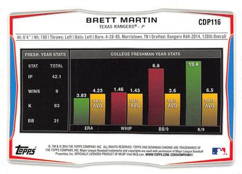 2014 Bowman Draft - Chrome Refractors #CDP116 Brett Martin Back