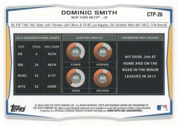 2014 Bowman Draft - Chrome Top Prospects #CTP-26 Dominic Smith Back