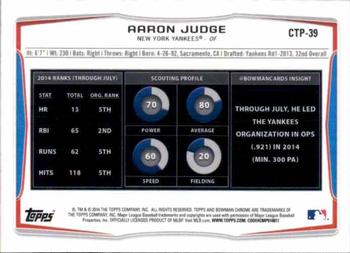 2014 Bowman Draft - Chrome Top Prospects #CTP-39 Aaron Judge Back