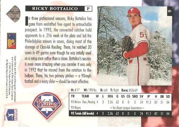 1994 Upper Deck - Electric Diamond #6 Ricky Bottalico Back