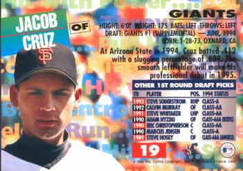 1994 Stadium Club Draft Picks #19 Jacob Cruz Back