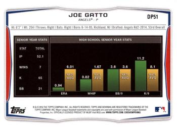 2014 Bowman Draft - Silver Ice #DP51 Joe Gatto Back