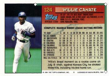 1994 Topps - Gold #124 Willie Canate Back