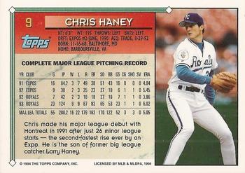 1994 Topps - Gold #9 Chris Haney Back