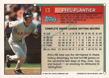 1994 Topps - Gold #13 Phil Plantier Back