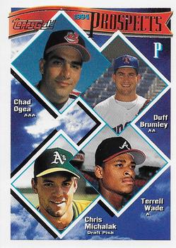 1994 Topps - Gold #316 P Prospects (Chad Ogea / Duff Brumley / Terrell Wade / Chris Michalak) Front