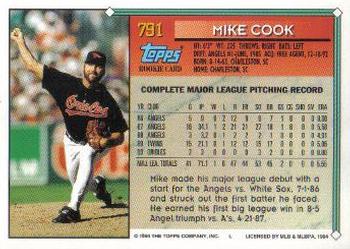 1994 Topps - Gold #791 Mike Cook Back