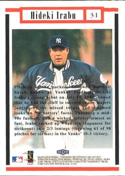 1997 Sports Illustrated #31 Hideki Irabu Back