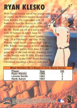 1997 Sports Illustrated #47 Ryan Klesko Back