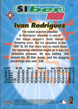 1997 Sports Illustrated #71 Ivan Rodriguez Back