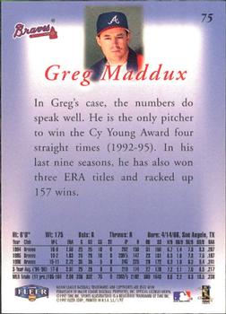1997 Sports Illustrated #75 Greg Maddux Back