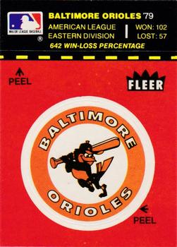 1980 Fleer Baseball Stickers #NNO Baltimore Orioles Logo Front