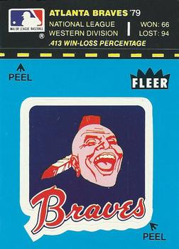 1980 Fleer Baseball Stickers #NNO Atlanta Braves Logo Front