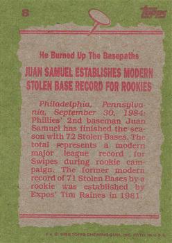 1985 Topps #8 Juan Samuel Back