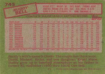 1985 Topps #745 Buddy Bell Back