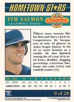1994 Pinnacle Church's Hometown Stars #9 Tim Salmon Back